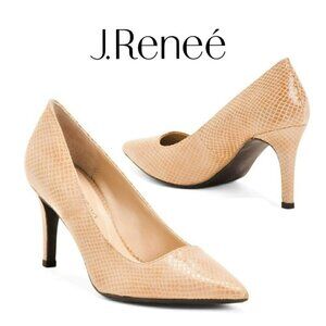 New! J.Renee Snake Embossed Pointy Toe Classic Pumps Heels
